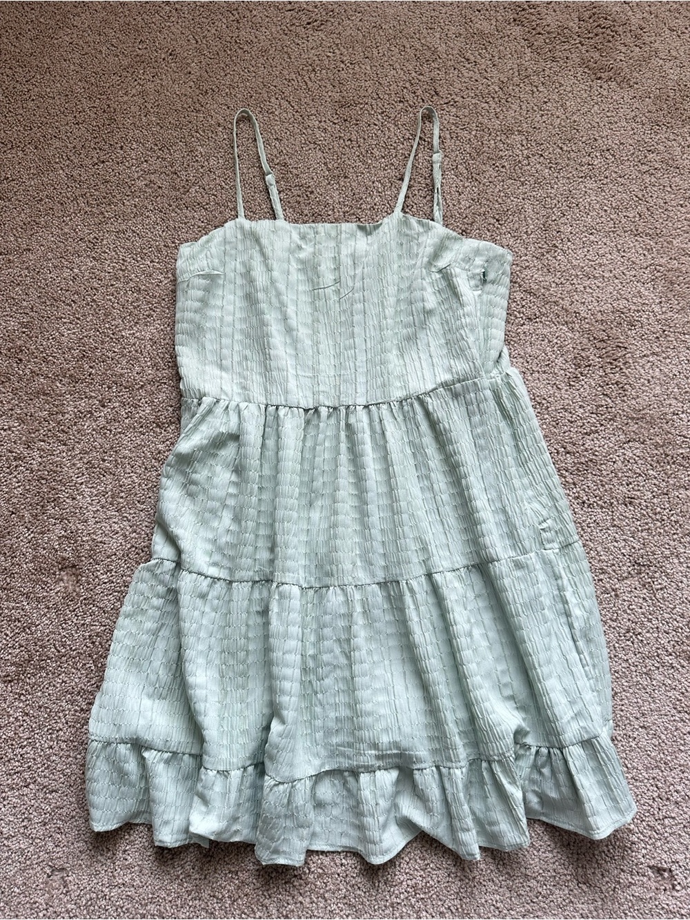 Altar'd State Mint Green Tiered Mini Dress